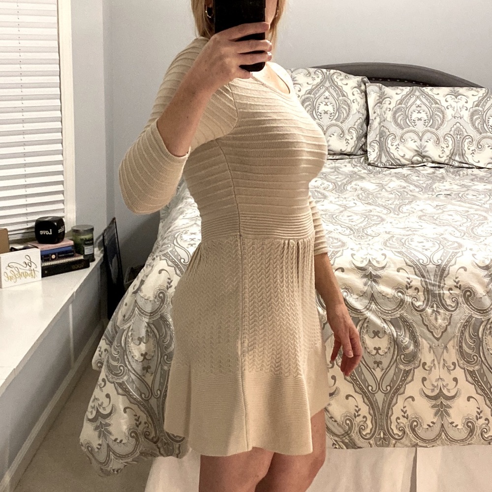 SWEATER KNIT Flare Skirt Sweater Dress - Picture 15 of 16